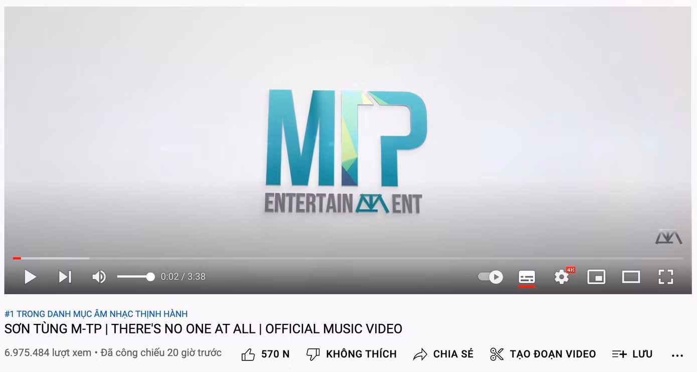 Hiện tại, MV There's No One At All vẫn xuất hiện trên YouTube.