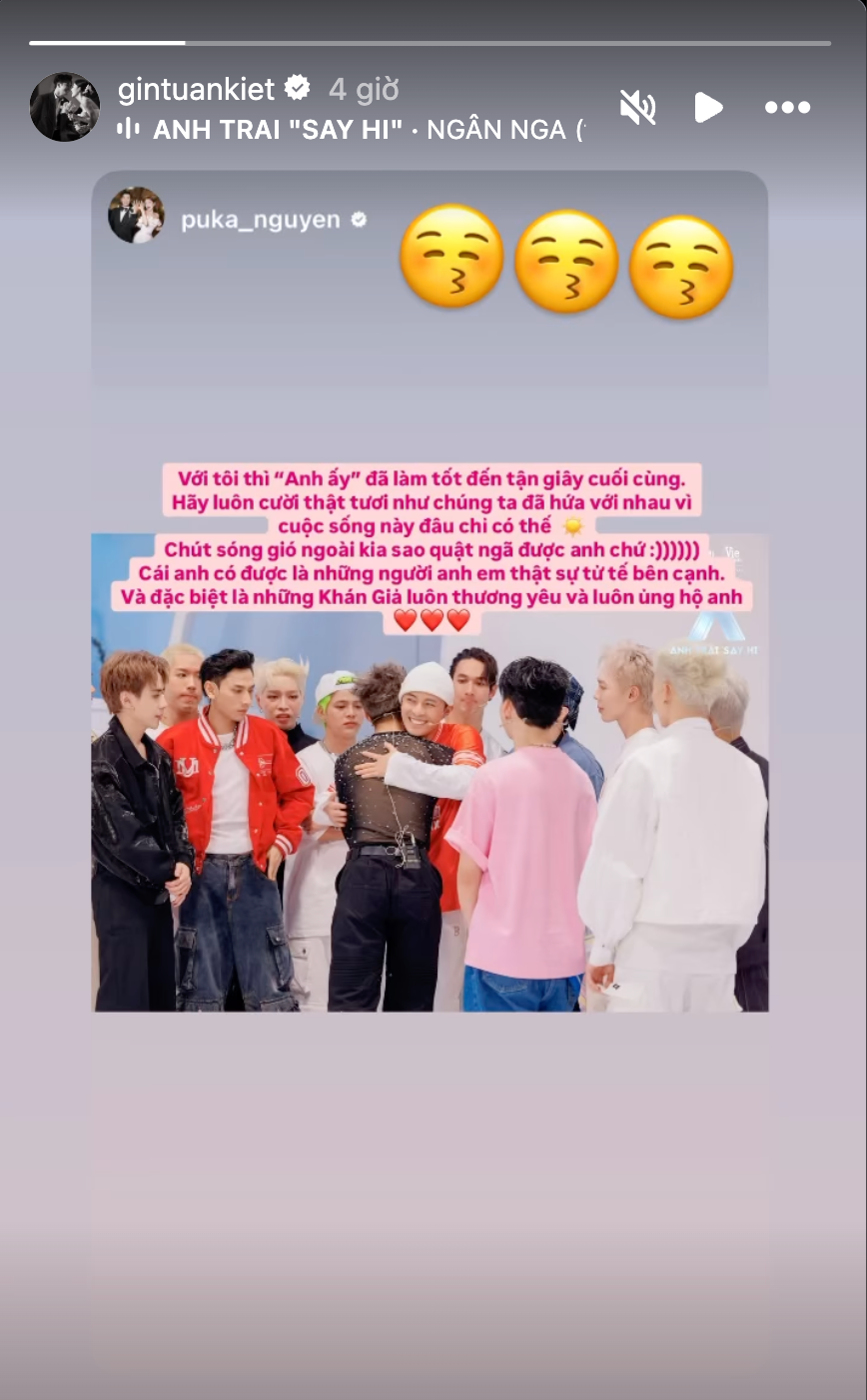 Nữ diễn viên động viên chồng, dành nhiều lời khen ngợi yêu thương khi Gin Tuấn Kiệt bị loại.