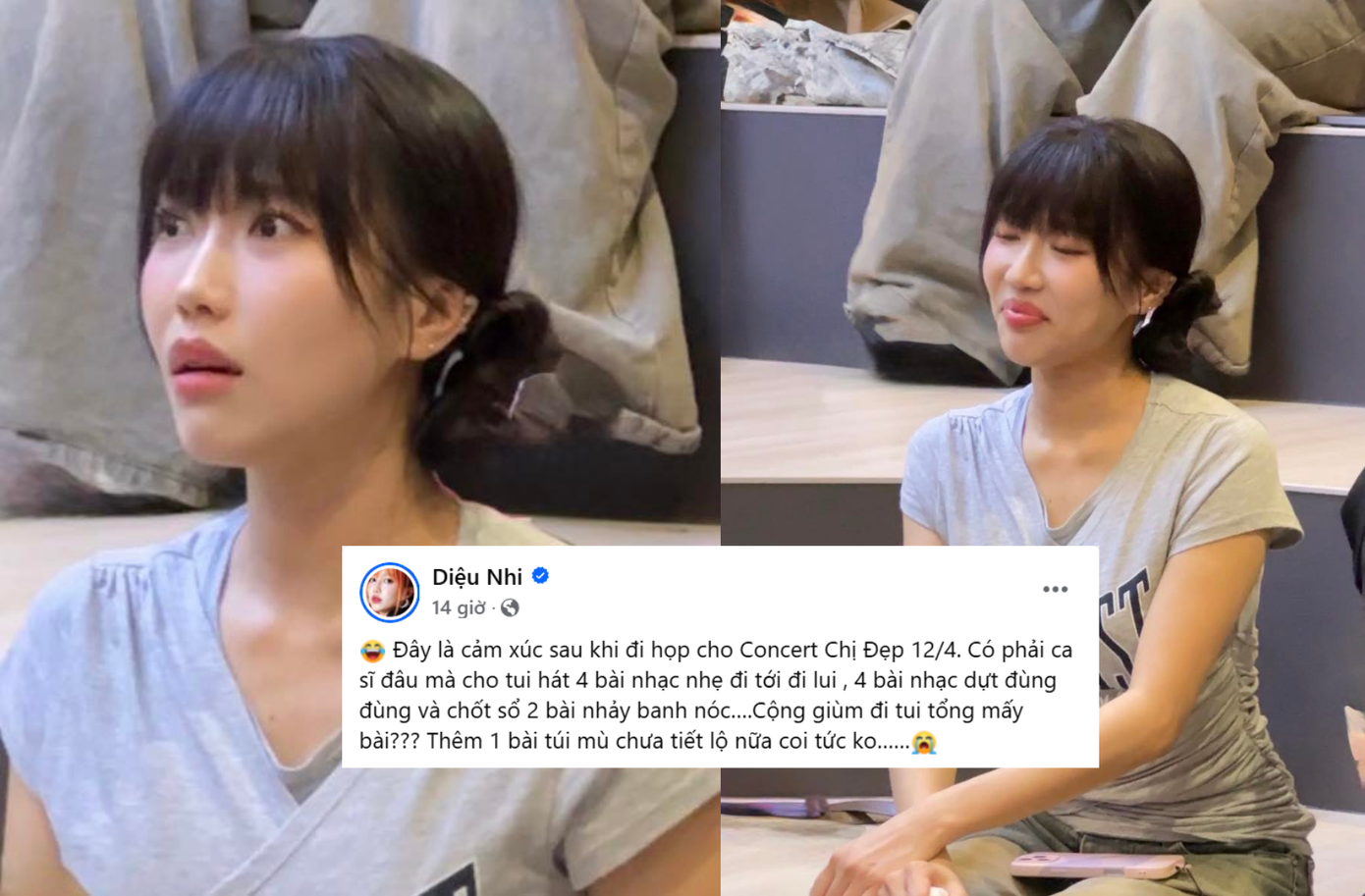 Biểu cảm 3 phần hoảng hốt, 7 phần bất lực của Diệu Nhi sau cuộc họp khiến netizen vừa thích thú vừa trông đợi.