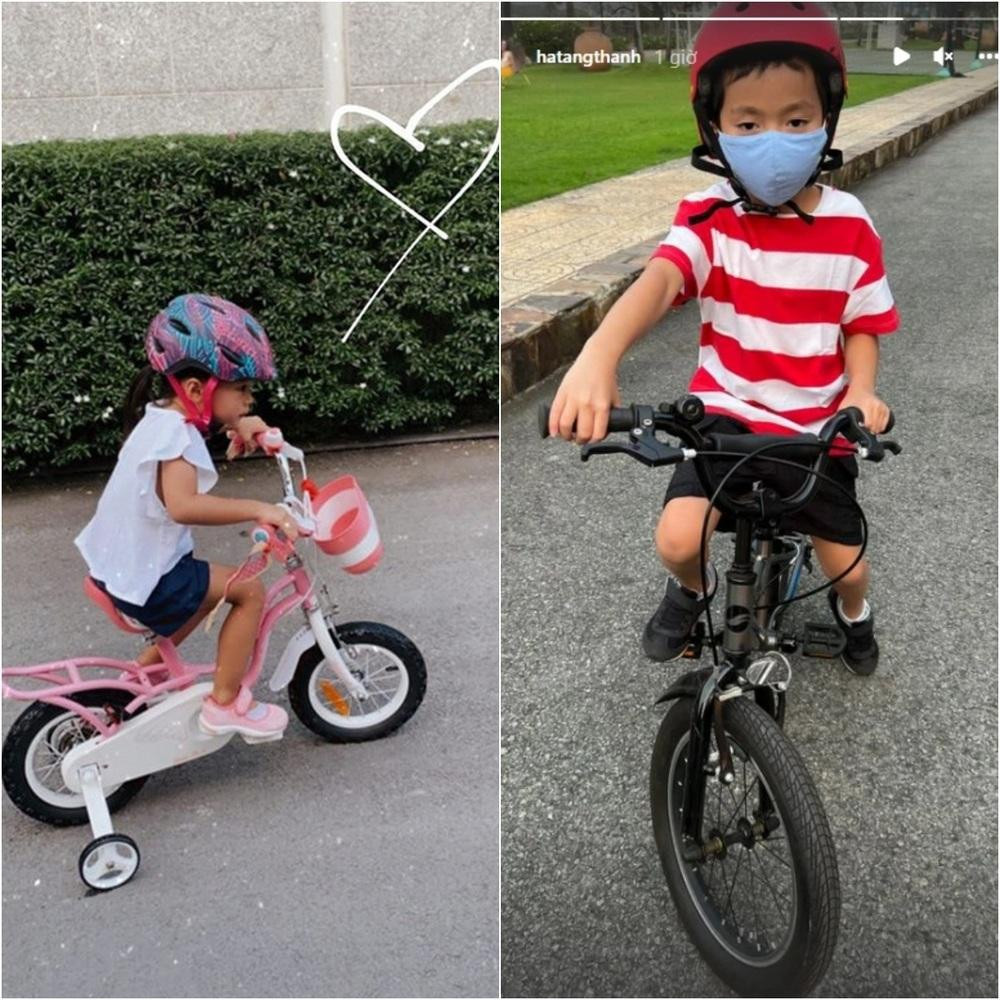 Các nhóc tì nhà Tăng Thanh Hà đều yêu thích thể thao