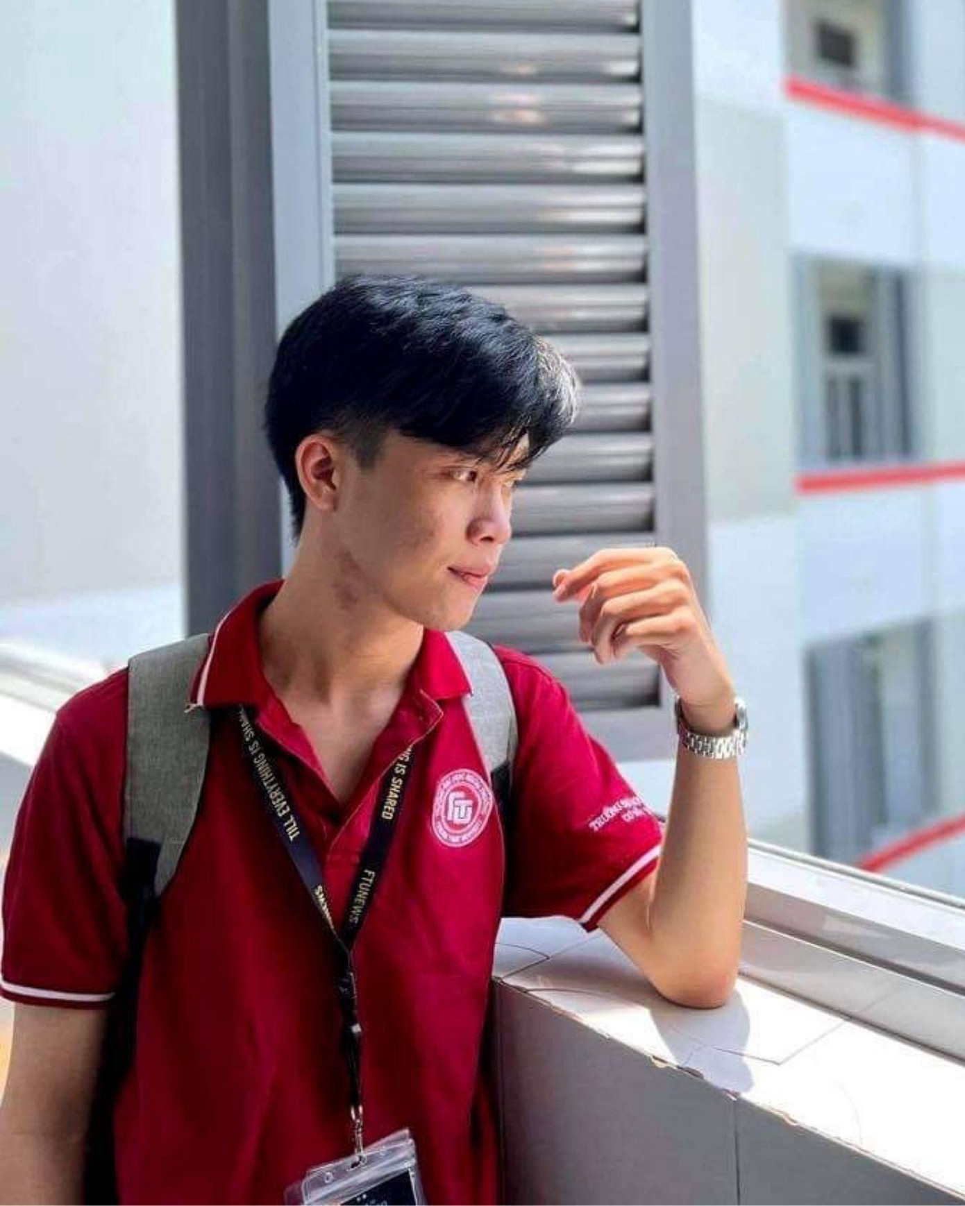 Bạn Chí Bảo, thành viên Ban Chỉ Huy của chiến dịch Mùa Hè Xanh 2021 trường Đại học Ngoại thương Cơ sở 2. Ảnh: NVCC