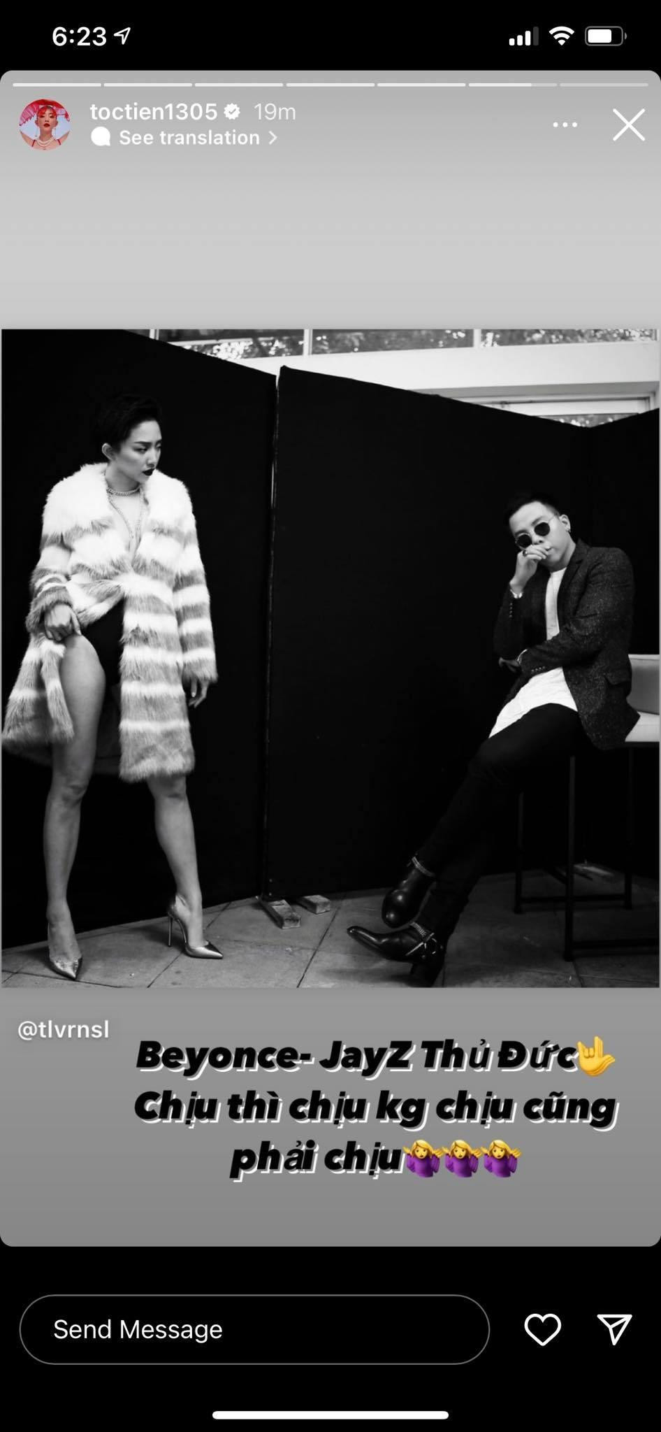 Tóc Tiên tự nhận mình và chồng là Beyoncé &amp; Jay-Z phiên bản... Thủ Đức!