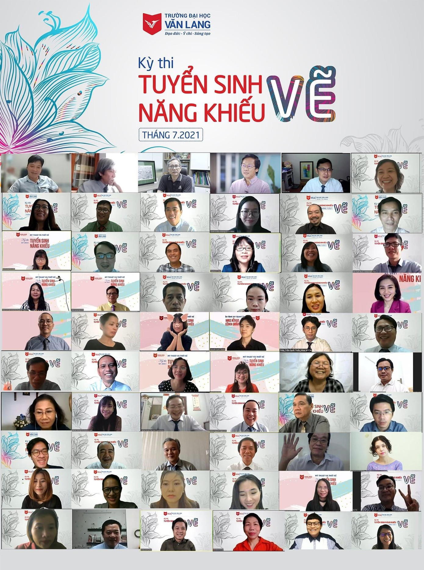 Thi phỏng vấn online với thí sinh tham gia Năng khiếu vẽ qua phần mềm Zoom Cloud Meetings của trường Đại học Văn Lang. (Ảnh: Trường Đại học Văn Lang) Thi phỏng vấn online với thí sinh tham gia Năng khiếu vẽ qua phần mềm Zoom Cloud Meetings của trường Đại học Văn Lang. (Ảnh: Trường Đại học Văn Lang)