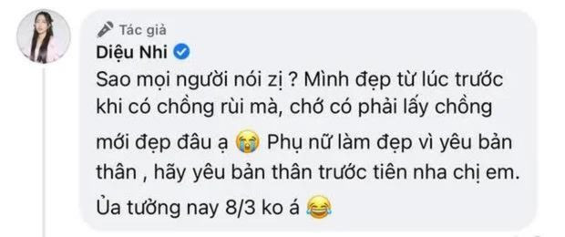 Câu trả lời hài hước nhưng không kém phần thuyết phục của Diệu Nhi. Câu trả lời hài hước nhưng không kém phần thuyết phục của Diệu Nhi.