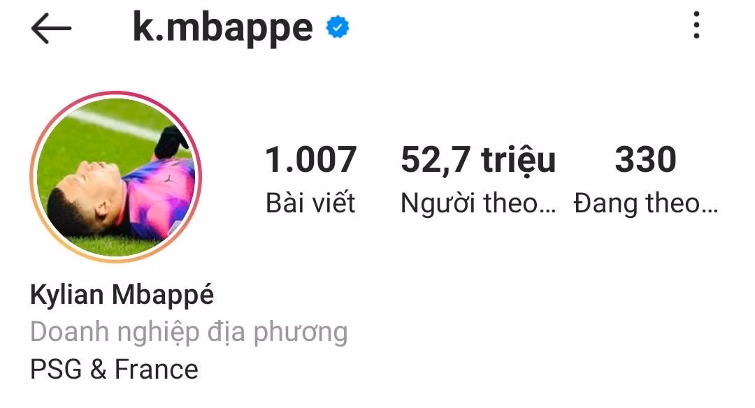 Gần 53 triệu người theo dõi trên Instagram cho thấy độ nổi tiếng "không phải dạng vừa" của cầu thủ CLB Paris Saint Germain.