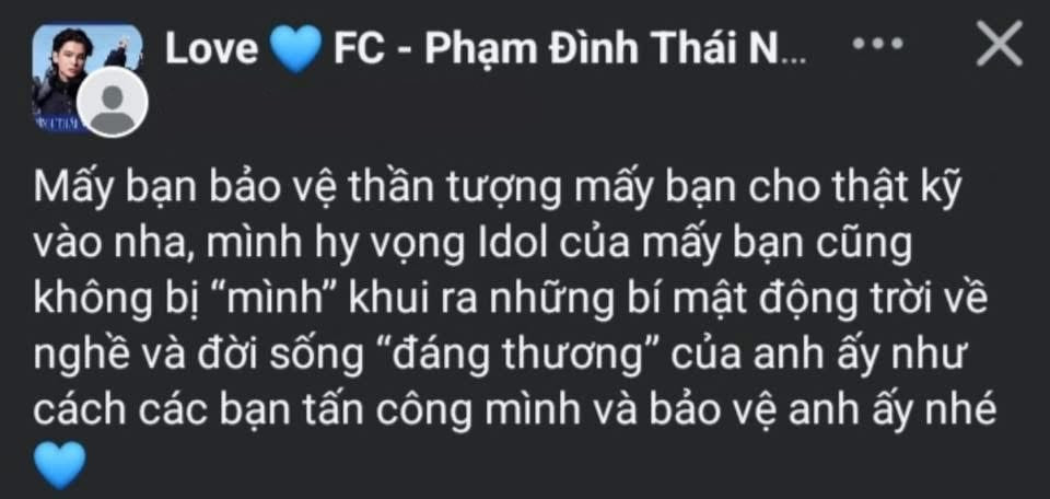Trợ lý cũ vào group người hâm mộ của Thái Ngân và để lại những lời nhắn ẩn ý.