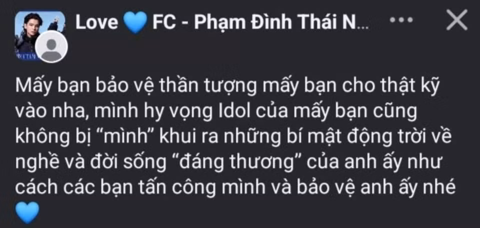 Trợ lý cũ vào group người hâm mộ của Thái Ngân và để lại những lời nhắn ẩn ý.