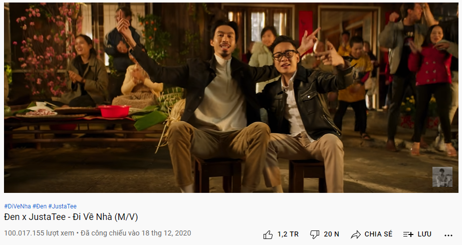 MV Đi Về Nhà cán mốc 100 triệu lượt xem trên YouTube sau 9 tháng ra mắt.