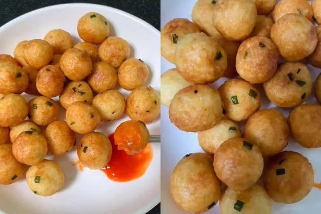 Món cá viên chiên ngon lành được Gen Z sáng tạo từ cơm nguội. (Ảnh: Trâm Trâm)