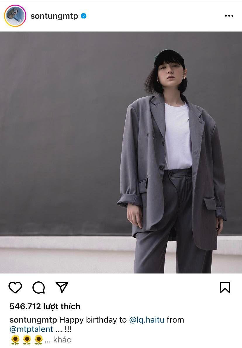 Bài đăng chúc mừng sinh nhật Hải Tú vẫn còn &quot;yên vị&quot; trên Instagram của Sơn Tùng.