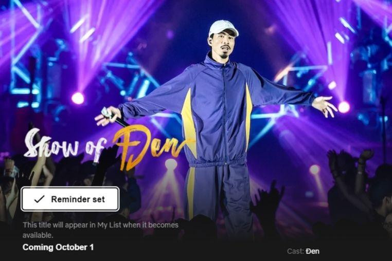 Đen Vâu là nghệ sĩ Việt thứ hai được trình chiếu concert cá nhân trên Netflix.