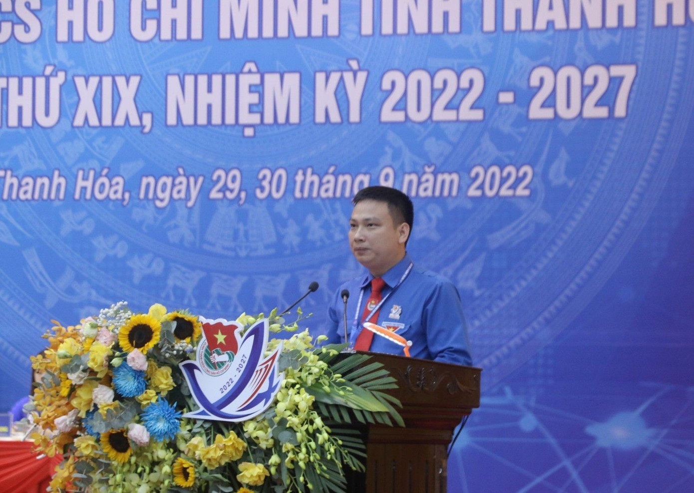 Anh Lê Đức Đạt trình bày tham luận tại Đại hội. Anh Lê Đức Đạt trình bày tham luận tại Đại hội.