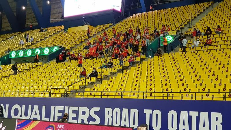 Có rất ít người hâm mộ Việt Nam được vào sân. Ảnh: VFF Có rất ít người hâm mộ Việt Nam được vào sân. Ảnh: VFF