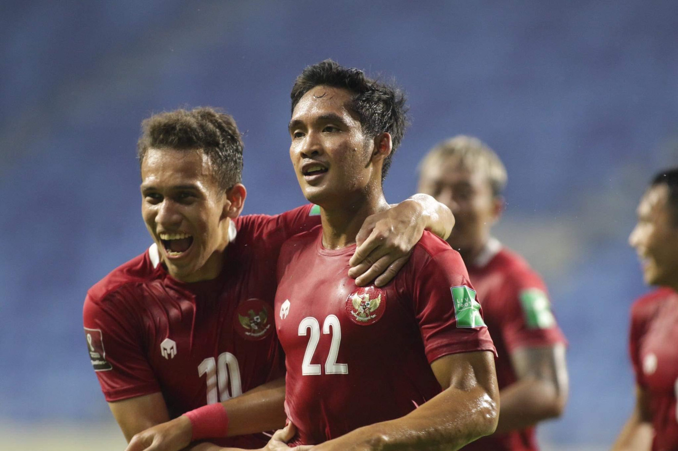 Agung (số 22) gỡ hoà 1-1 cho Indonesia - Ảnh: HỮU PHẠM