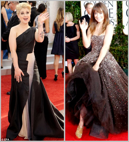 Sự xuất hiện đáng chú ý của gam màu hồng đào Angelina Jolie với chiếc váy màu xanh lộng lẫy sát vai cùng Brad Pitt Nicole Kidman và Heidi Klum Gam màu đen cổ điển, truyền thống, vẫn được ưa chuộng Helena Bonham Carte với đôi giày 2 màu và Julia Kurbatova trong chiếc váy màu xanh dương Sao đụng màu đỏ gợi cảm và quyến rũ Màu xanh dương đậm quý phái Màu trắng tinh khôi Gam màu vàng đem đến sự nổi bật cho các phái đẹp 2 quý cô béo Amber Riley and PGabourey Sidibe xuất hiện với những chiếc váy lấp lánh