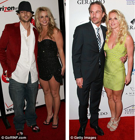 Brit và Kevin năm 2006(trái), Brit và bạn trai hiện tại Jason Trwick hồi đầu năm nay