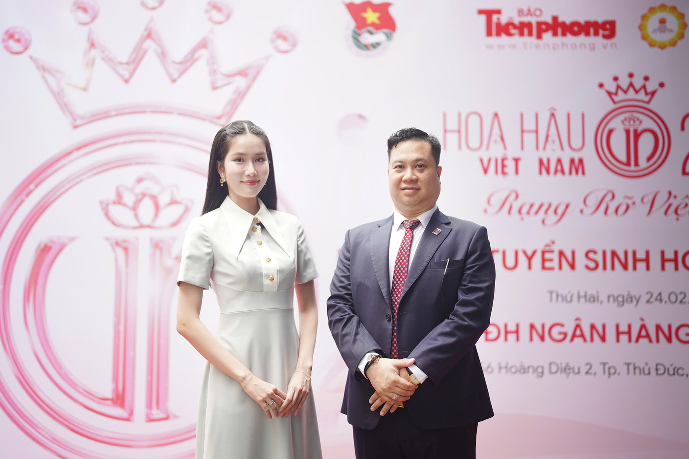 Phương Anh chia sẻ tại ngày hội tuyển sinh Hoa hậu Việt Nam 2024. Ảnh: Phạm Nguyễn.
