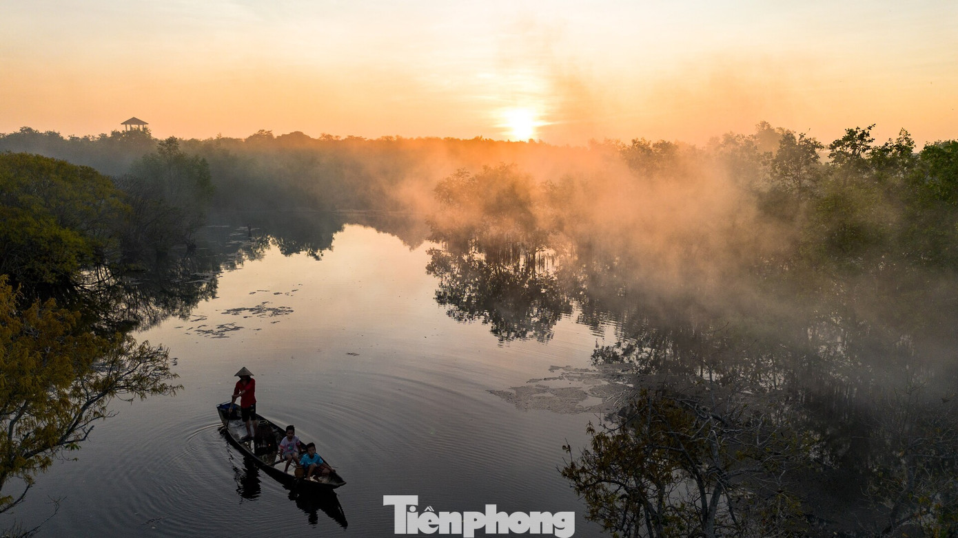Khung cảnh mặt trời mọc tại rừng ngập mặn Rú Chá để lại ấn tượng sâu sắc cho du khách khi đặt chân tới Huế.