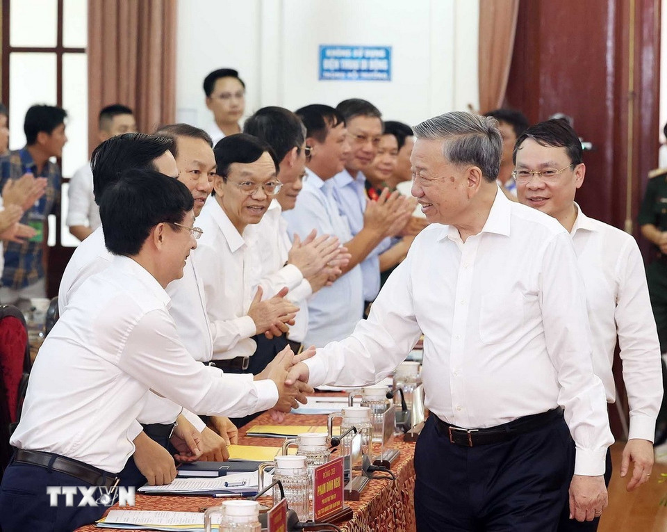 Tổng Bí thư Tô Lâm và các đại biểu. Ảnh: TTXVN Tổng Bí thư Tô Lâm và các đại biểu. Ảnh: TTXVN