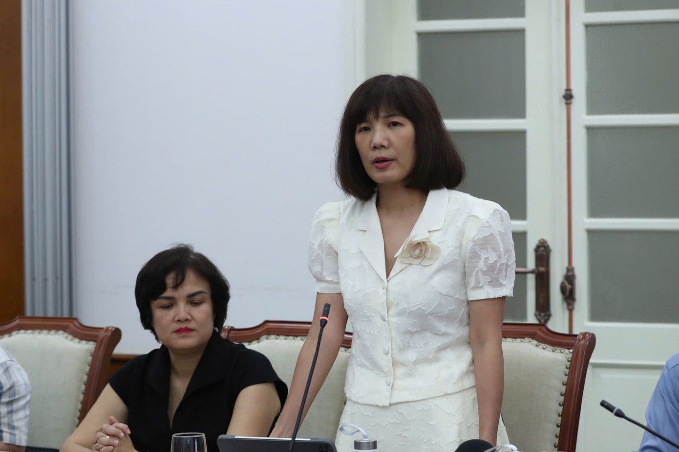 Bà Nguyễn Thị Thanh Huyền - Phó Cục trưởng Cục Phát thanh, Truyền hình và Thông tin điện tử - thông tin về hình thức xử lý các trường hợp quảng cáo sai sự thật. Ảnh: Trần Huấn.