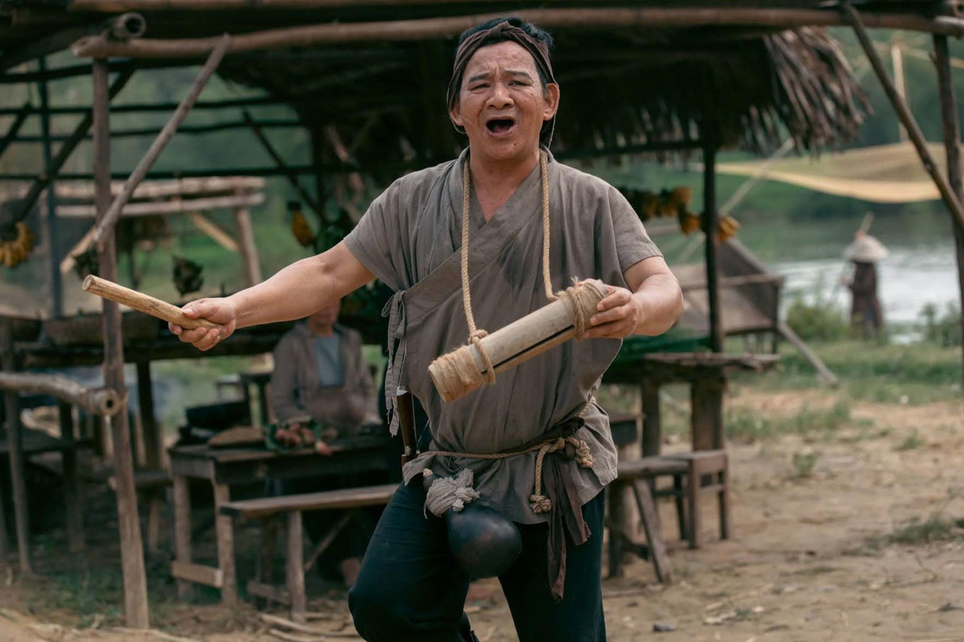 Tạo hình của NSƯT Quang Tèo trong phim Đèn âm hồn.