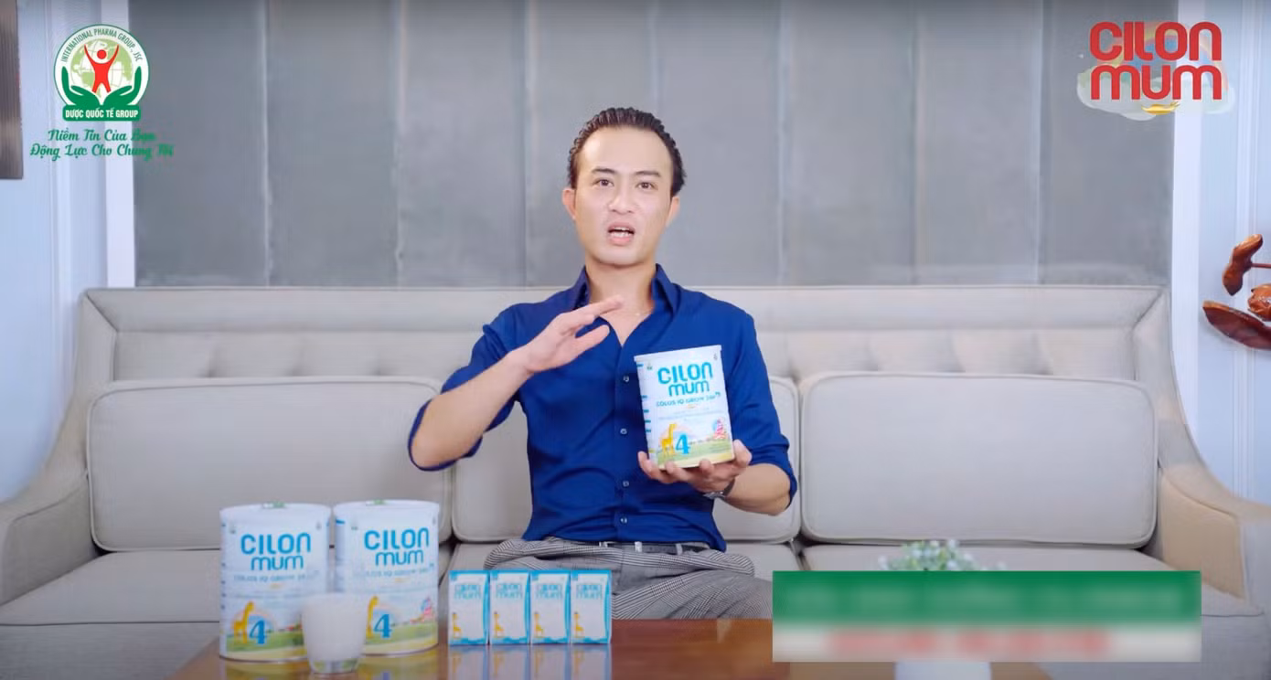 Diễn viên Doãn Quốc Đam quảng cáo cho loại sữa nằm trong đường dây sữa giả bị triệt phá gần đây.