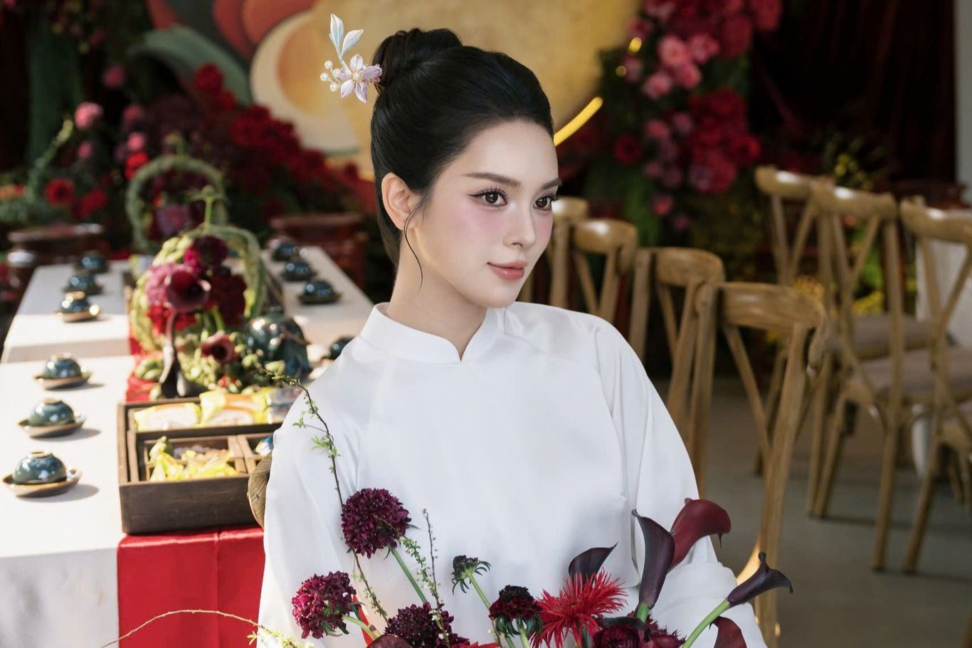 Đám hỏi của Quỳnh Lương và thiếu gia Tiến Phát được tổ chức tại tư gia ở Phú Thọ. Ảnh: Tada Wedding Film. Đám hỏi của Quỳnh Lương và thiếu gia Tiến Phát được tổ chức tại tư gia ở Phú Thọ. Ảnh: Tada Wedding Film.