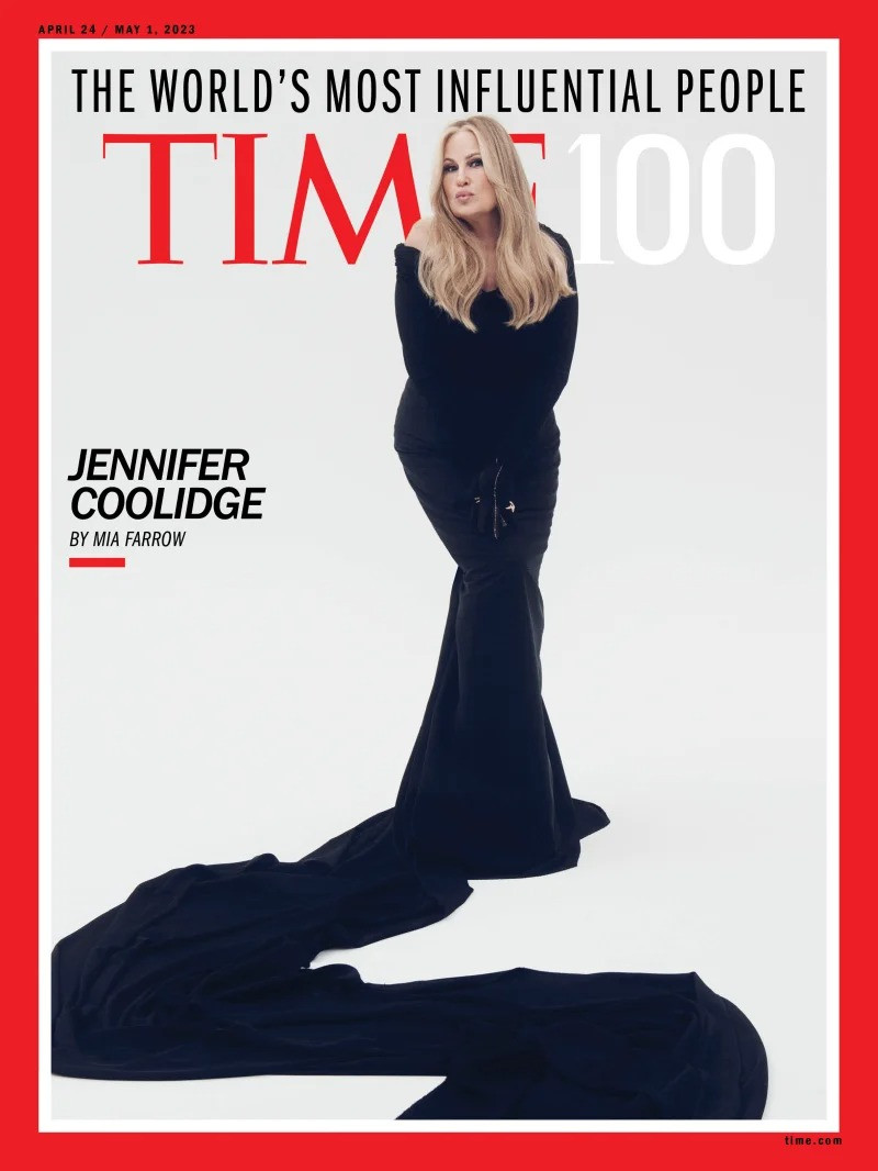 Jennifer Coolidge là gương mặt trang bìa của Time100 Most Influential. Ảnh: Time. Jennifer Coolidge là gương mặt trang bìa của Time100 Most Influential. Ảnh: Time.