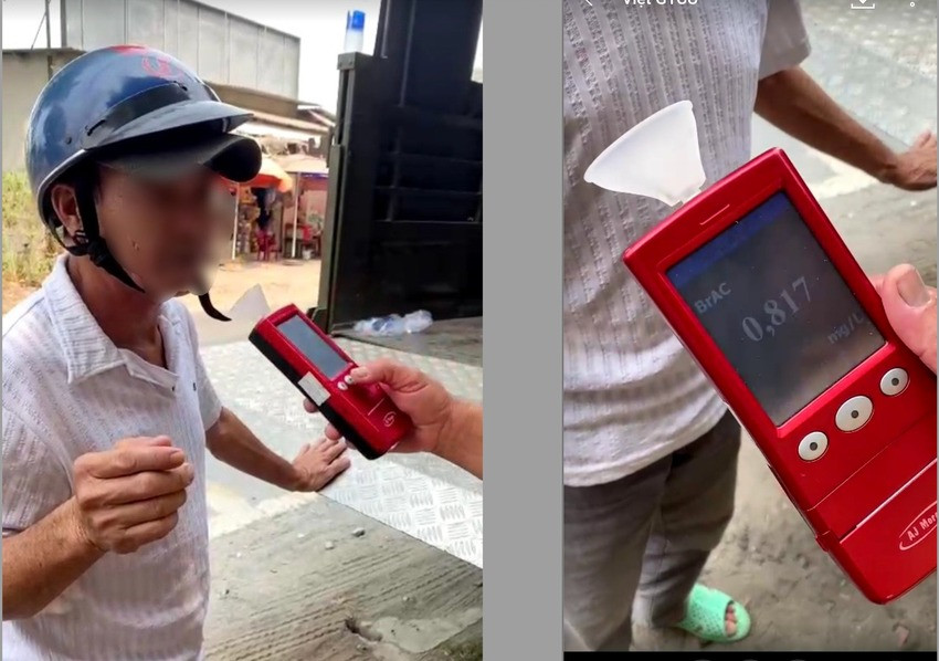 Người đàn ông vi phạm nồng độ cồn kịch khung. Ảnh: PLO. Người đàn ông vi phạm nồng độ cồn kịch khung. Ảnh: PLO.
