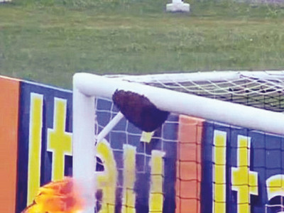 Bầy ong trên xà ngang khung thành