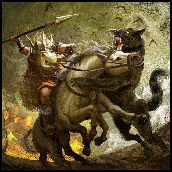 Trong trận chiến ác liệt, thần Odin tối cao đã bị con sói Fenrir sát hại. 