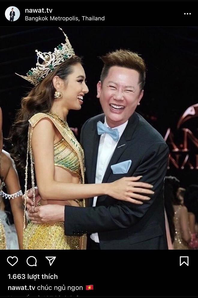 Ngài chủ tịch Miss Grand thường xuyên cập nhật trạng thái bằng tiếng Việt trên trang cá nhân sau khi Thuỳ Tiên đăng quang Hoa hậu.