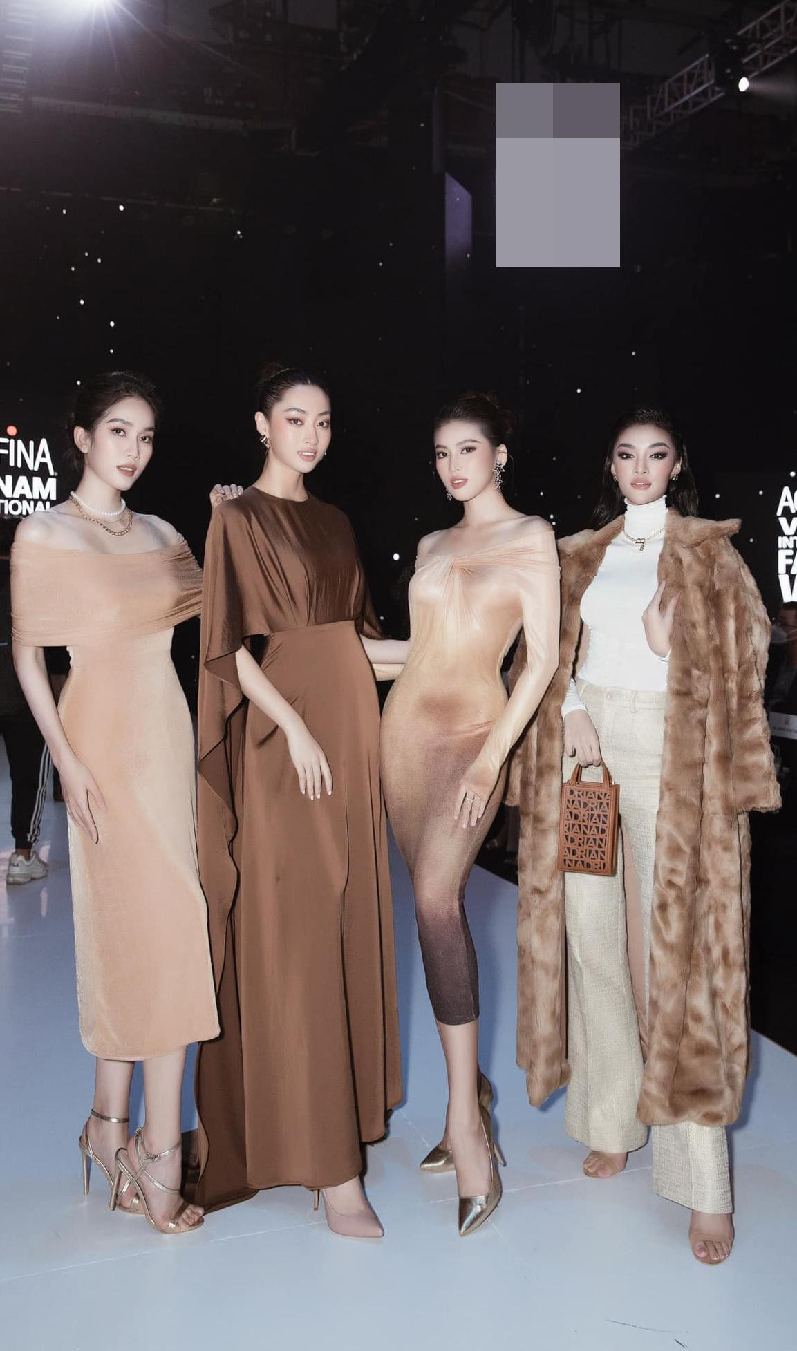 Ngọc Thảo hội ngộ Á hậu Phương Anh, hoa hậu Lương Thuỳ Linh, Á hậu Kiều Loan trên thảm đỏ sự kiện.