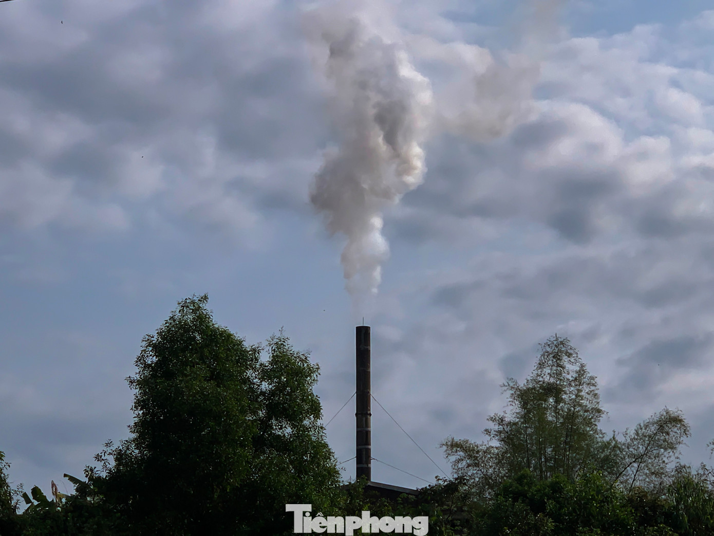 Những làn khói lớn được xả ra từ ống thải của công ty này có mùi khét.