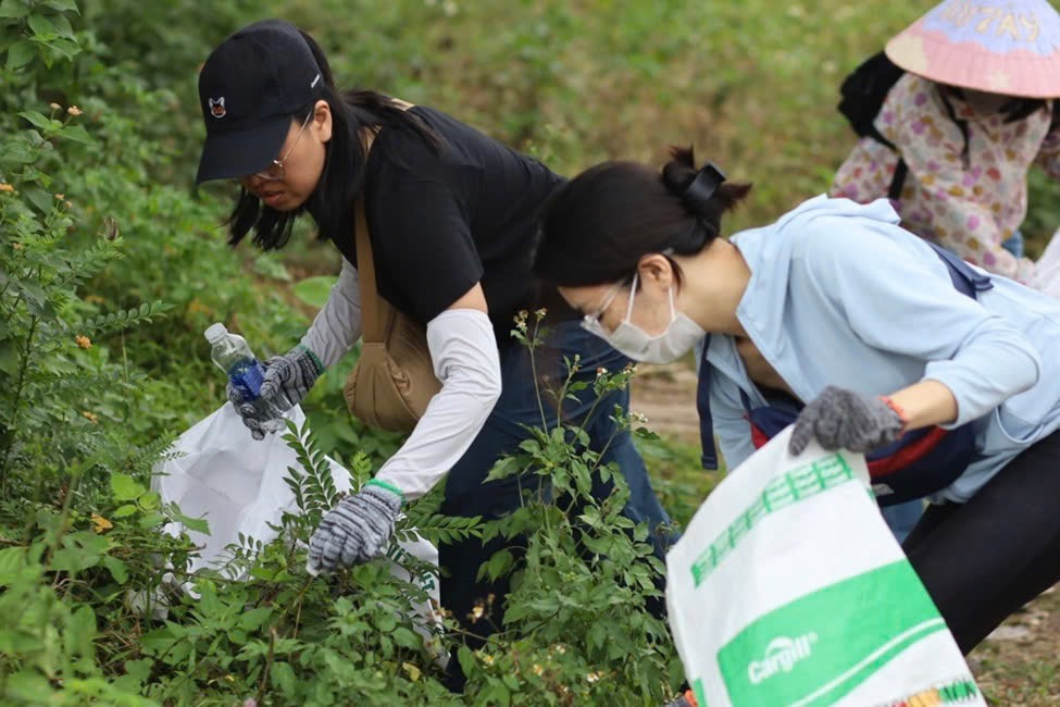 Sau lễ phát động, các nhóm nhận dụng cụ như bao đựng rác, bao tay cùng kẹp gắp rác để thu gom rác. Sau lễ phát động, các nhóm nhận dụng cụ như bao đựng rác, bao tay cùng kẹp gắp rác để thu gom rác.