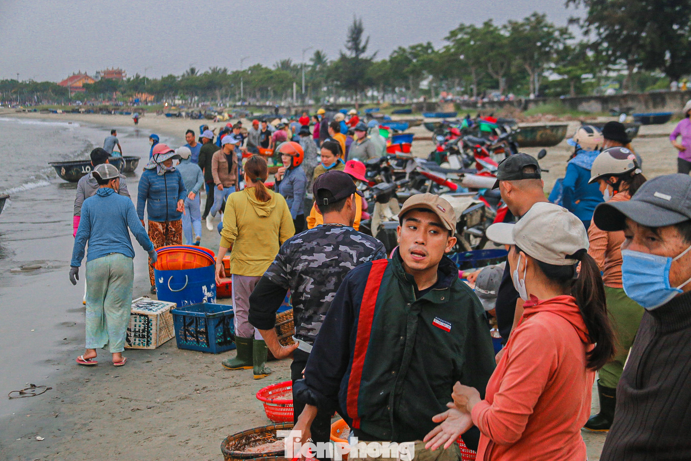 Những ngày đầu tháng 4, tại khu vực bờ biển Thọ Quang (quận Sơn Trà, TP. Đà Nẵng) không khí tấp nập, nhộn nhịp. Nhiều thương lái đổ về bờ biển để đón chờ những chuyến tàu đang vào bờ chở theo đầy ruốc biển.