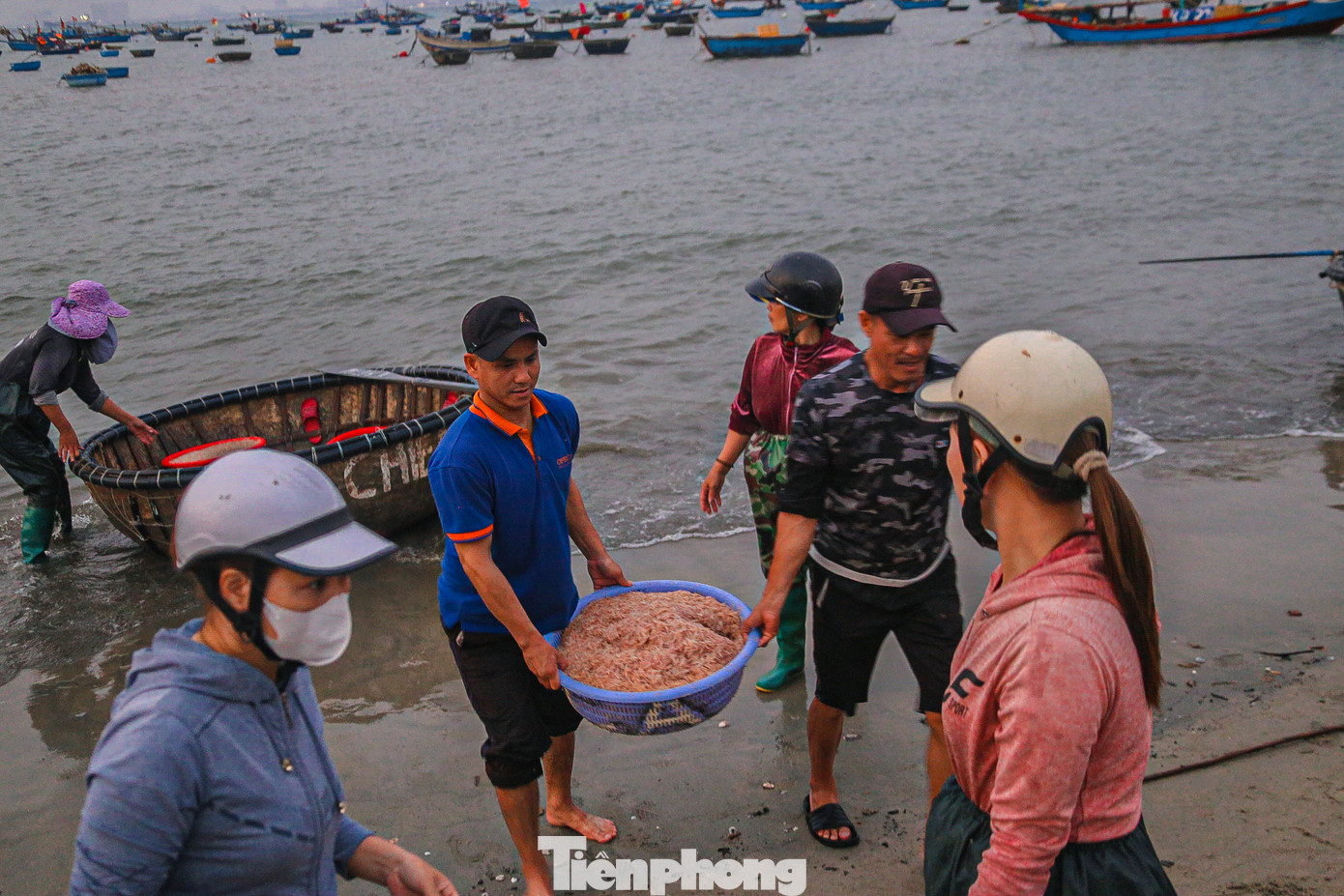 Ngư dân vui sướng vì trúng đậm ruốc biển.