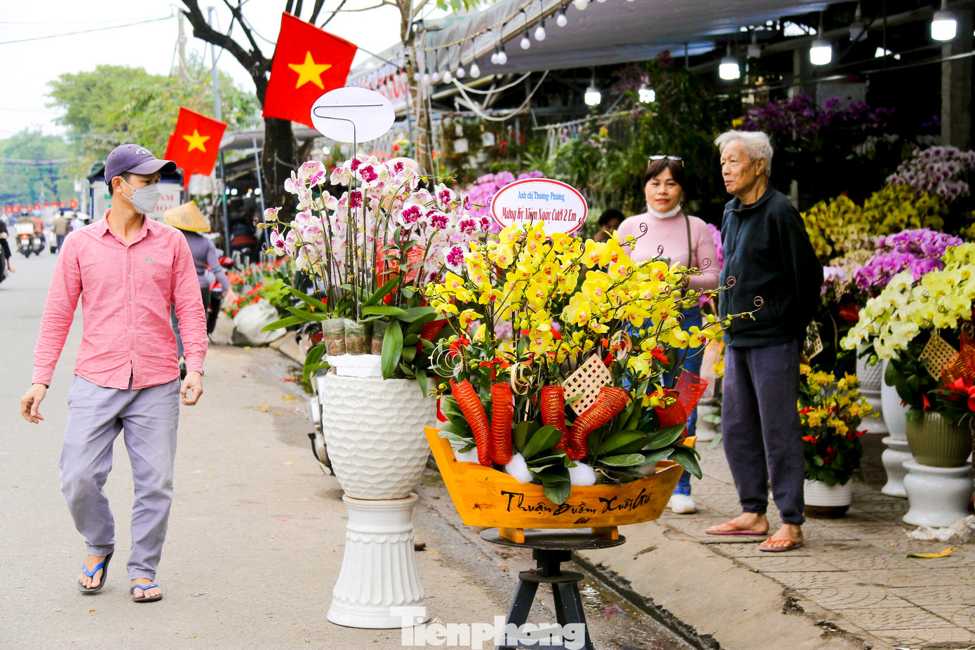 Nhiều tuyến đường trên địa bàn thành phố Đà Nẵng ngày này rộn ràng sắc xuân với những chậu cây cảnh, hoa trà mi, hoa trạng nguyên, hoa lan, cúc mâm xôi… được các tiểu thương bày bán khắp nơi.