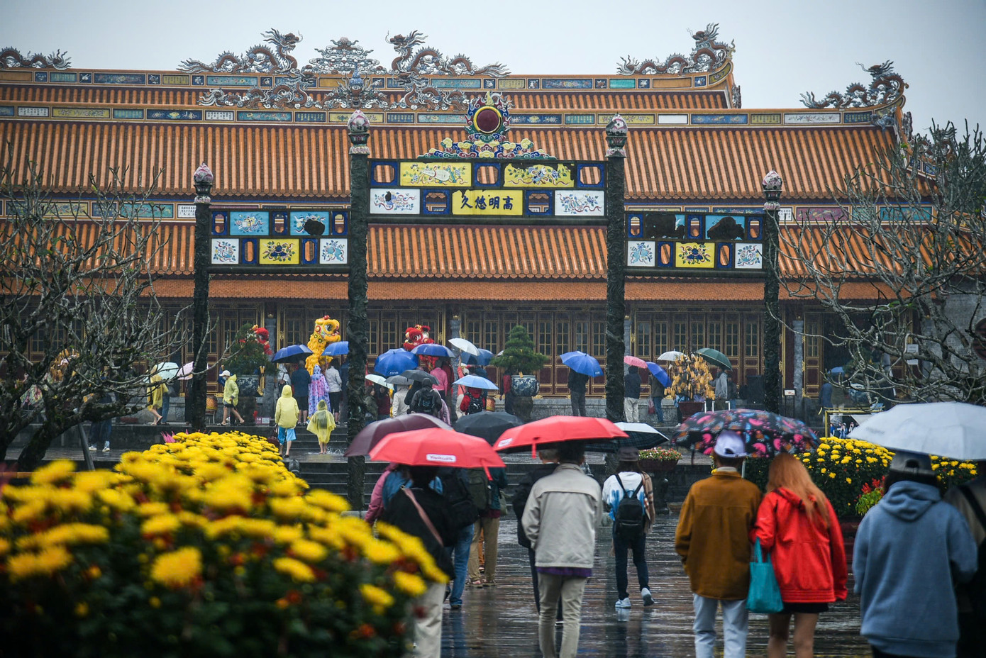 Ngày mùng 1 Tết, đông đảo người dân, du khách đã đổ về Đại nội Huế để tham quan, hái lộc đầu năm, cầu mong bình an, may mắn và tài lộc trong năm mới. Tết năm nay, Trung tâm Bảo tồn Di tích Cố đô Huế tiếp tục mở cửa miễn phí Đại nội Huế và nhiều di tích thuộc hệ thống Di sản Huế để phục vụ du khách, công chúng, người dân.