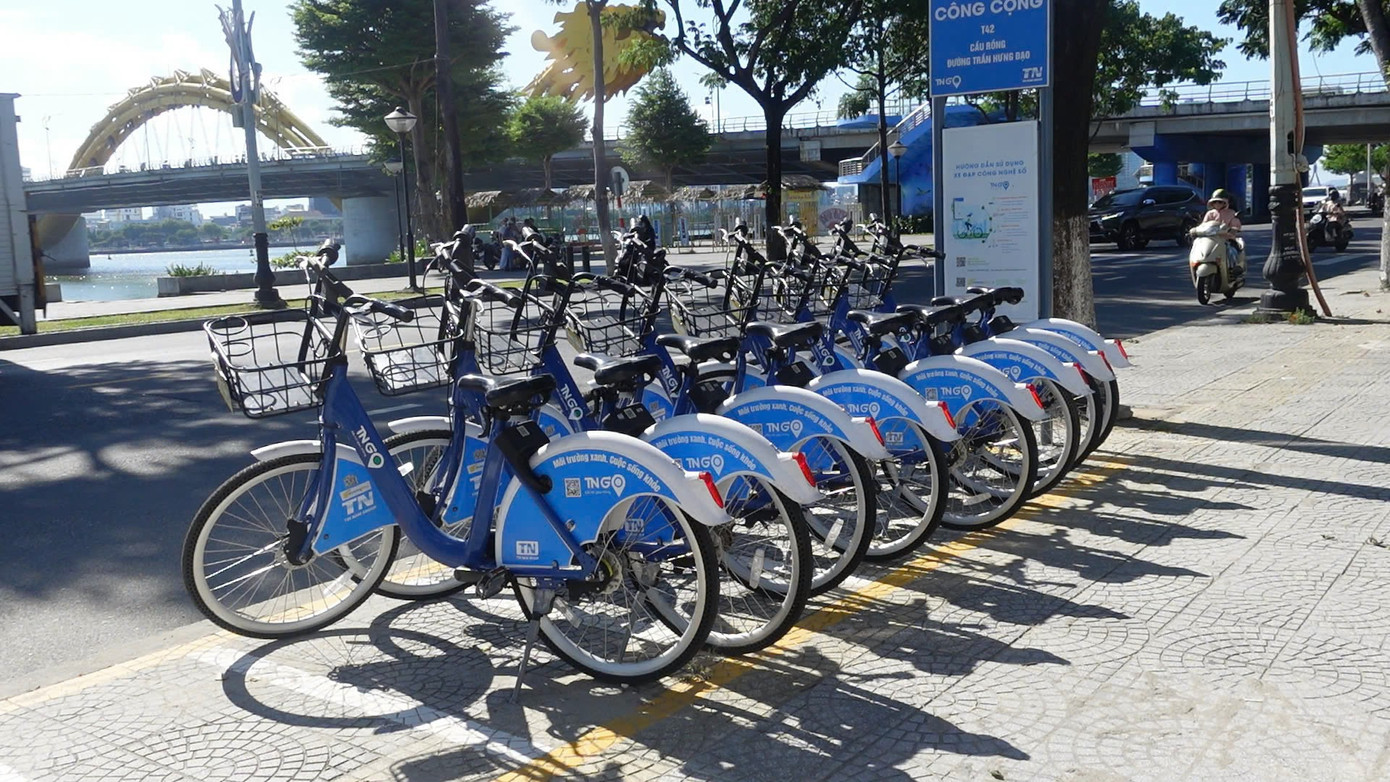 Nhiều trạm xe đạp công cộng ở Đà Nẵng hiện nay vắng khách.