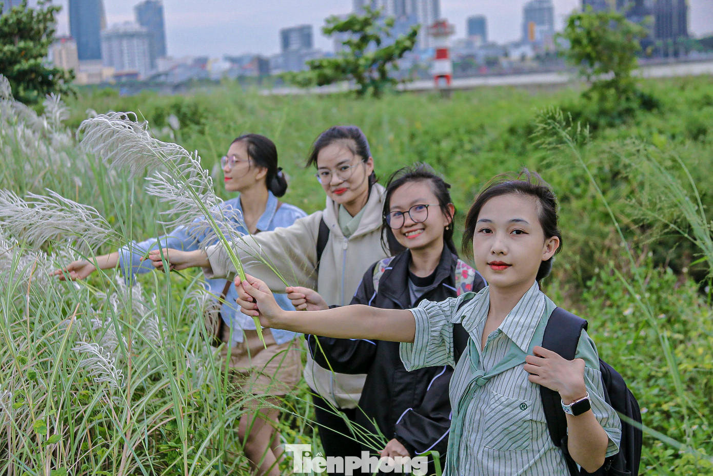 Bạn Lê Khánh Ly (trú quận Cẩm Lệ) chia sẻ: “Năm nào vào tháng 11, em và các bạn cũng đến đây chụp ảnh. Những cánh đồng lau trắng phấp phới trong gió nhìn rất đẹp và mang đến cảm giác yên bình.” Bạn Lê Khánh Ly (trú quận Cẩm Lệ) chia sẻ: “Năm nào vào tháng 11, em và các bạn cũng đến đây chụp ảnh. Những cánh đồng lau trắng phấp phới trong gió nhìn rất đẹp và mang đến cảm giác yên bình.”