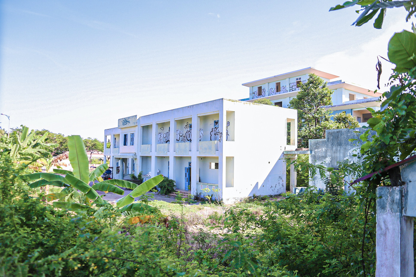 Ghi nhận của Tiền Phong, xung quanh Bệnh viện Phục hồi chức năng Đà Nẵng (cũ) cây cối, cỏ mọc um tùm do bỏ hoang lâu ngày, nhiều mái tôn gỉ sắt, kính vỡ vương vãi khắp nơi. Ghi nhận của Tiền Phong, xung quanh Bệnh viện Phục hồi chức năng Đà Nẵng (cũ) cây cối, cỏ mọc um tùm do bỏ hoang lâu ngày, nhiều mái tôn gỉ sắt, kính vỡ vương vãi khắp nơi.