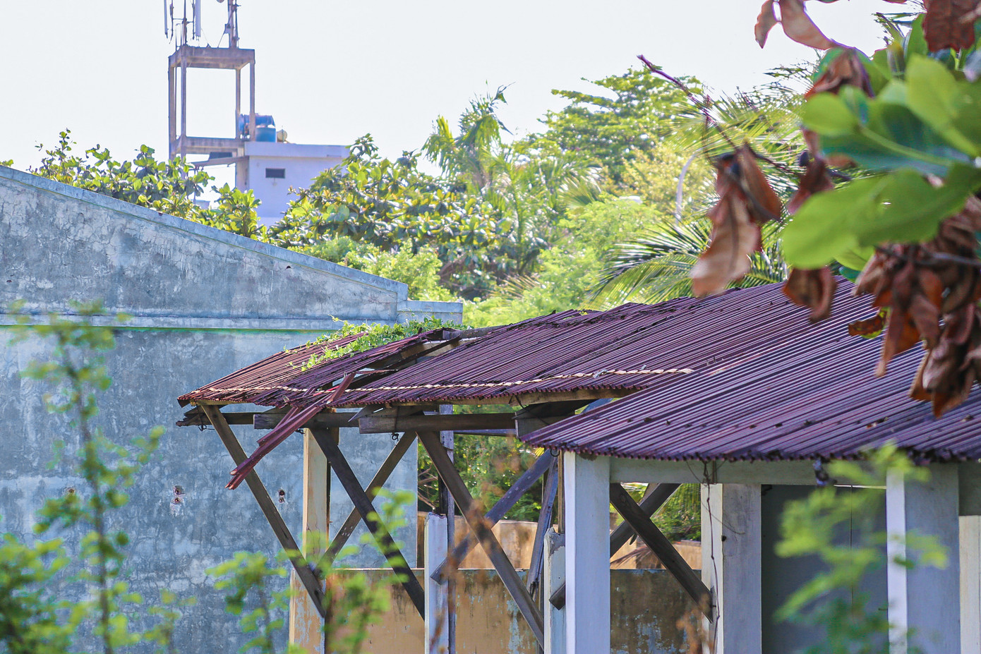 Nhiều nhà đã bị tốc mái, hư hỏng hoàn toàn. Nhiều nhà đã bị tốc mái, hư hỏng hoàn toàn.