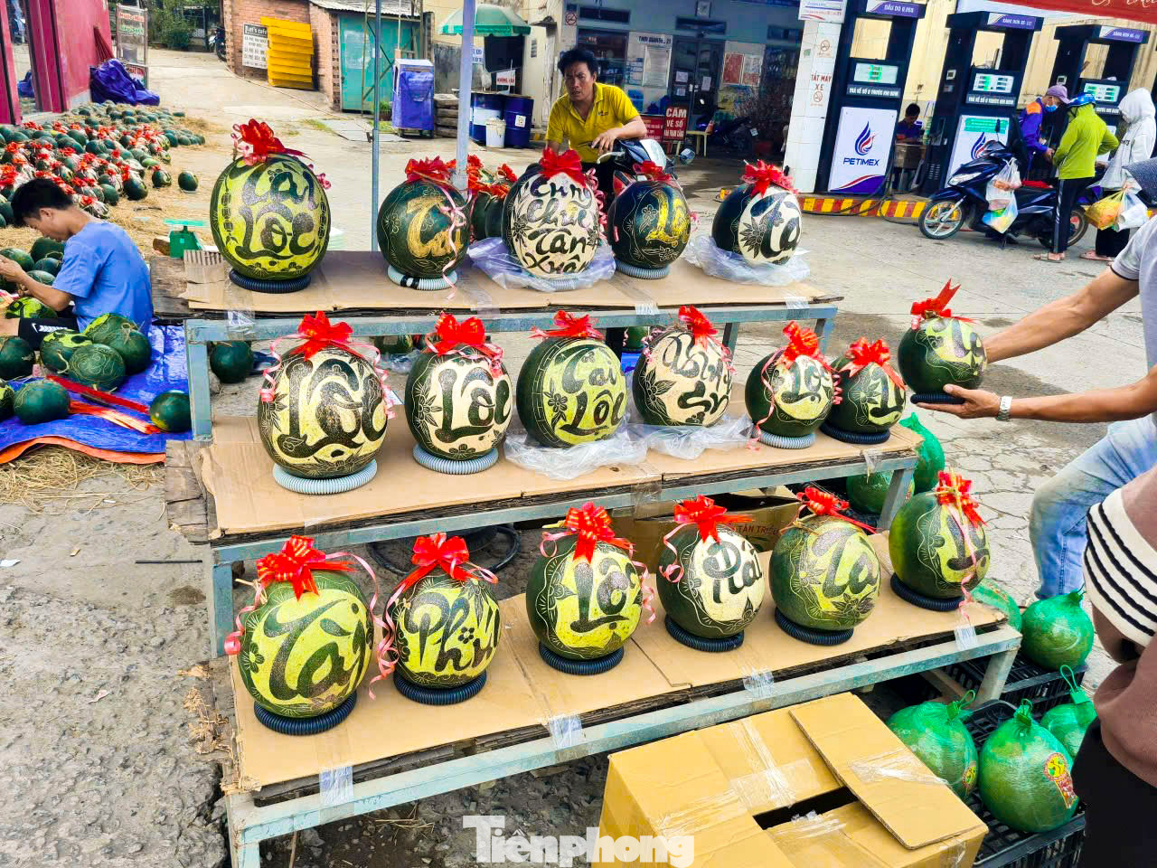 Dưa hấu từ lâu đã trở thành loại quả không thể thiếu trên mâm ngũ quả ngày Tết của người Việt. Với màu sắc đỏ tươi, hình dáng tròn đầy, dưa hấu tượng trưng cho sự may mắn, tài lộc và sung túc.