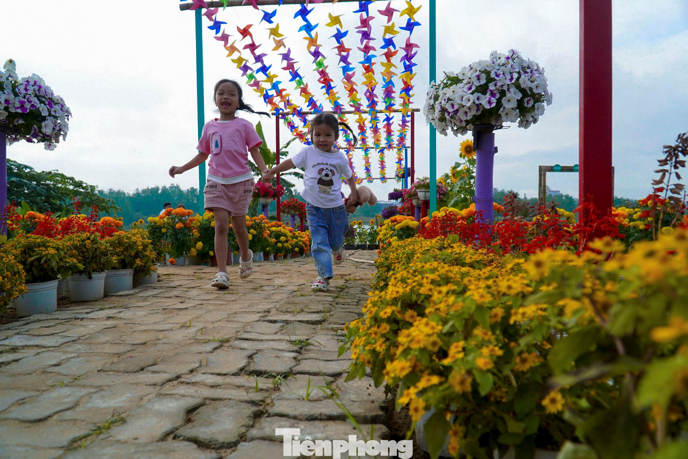 Nhiều trẻ em thích thú, hào hứng chơi đùa.