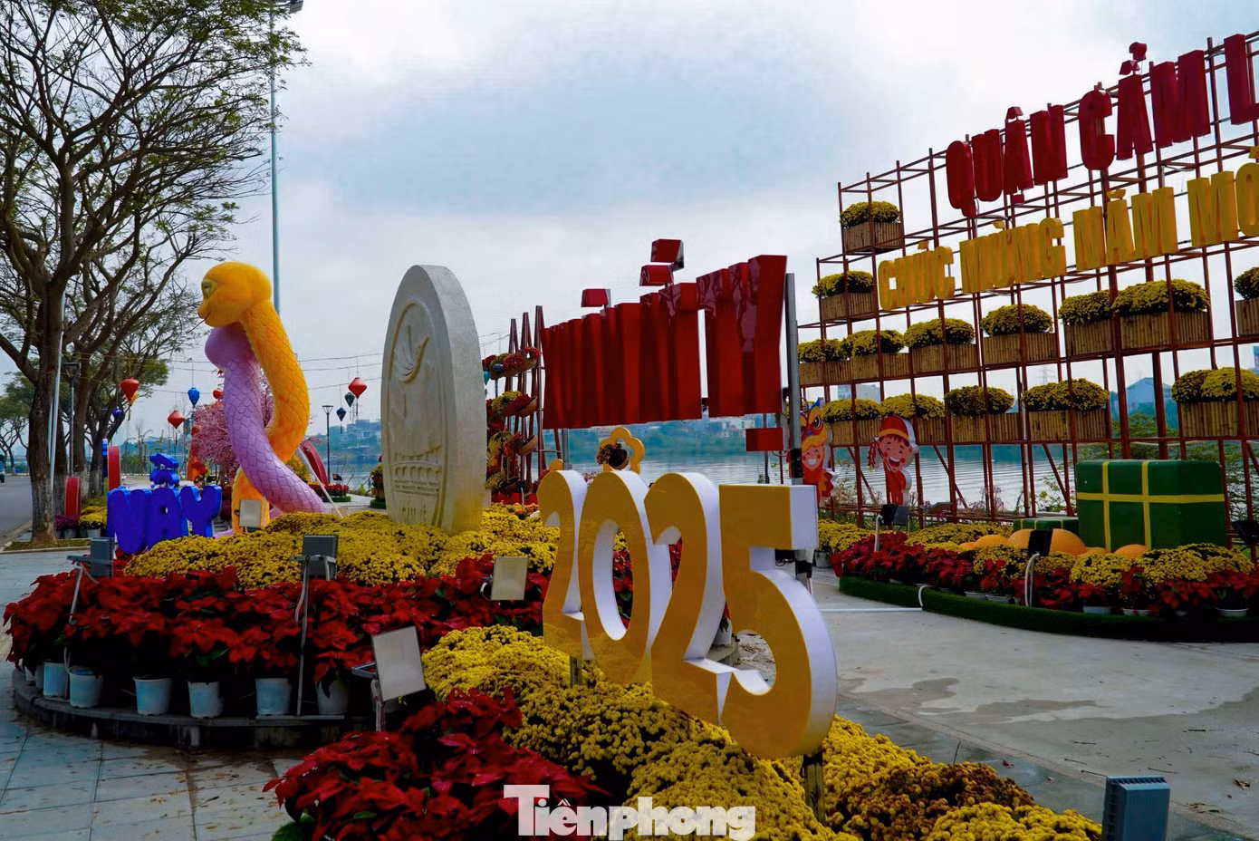 Với cảnh quan tươi đẹp và không khí trong lành, vườn hoa ven sông Cẩm Lệ (Đà Nẵng) trở thành điểm đến sau Tết của nhiều người dân địa phương và du khách trong mỗi dịp cuối tuần.