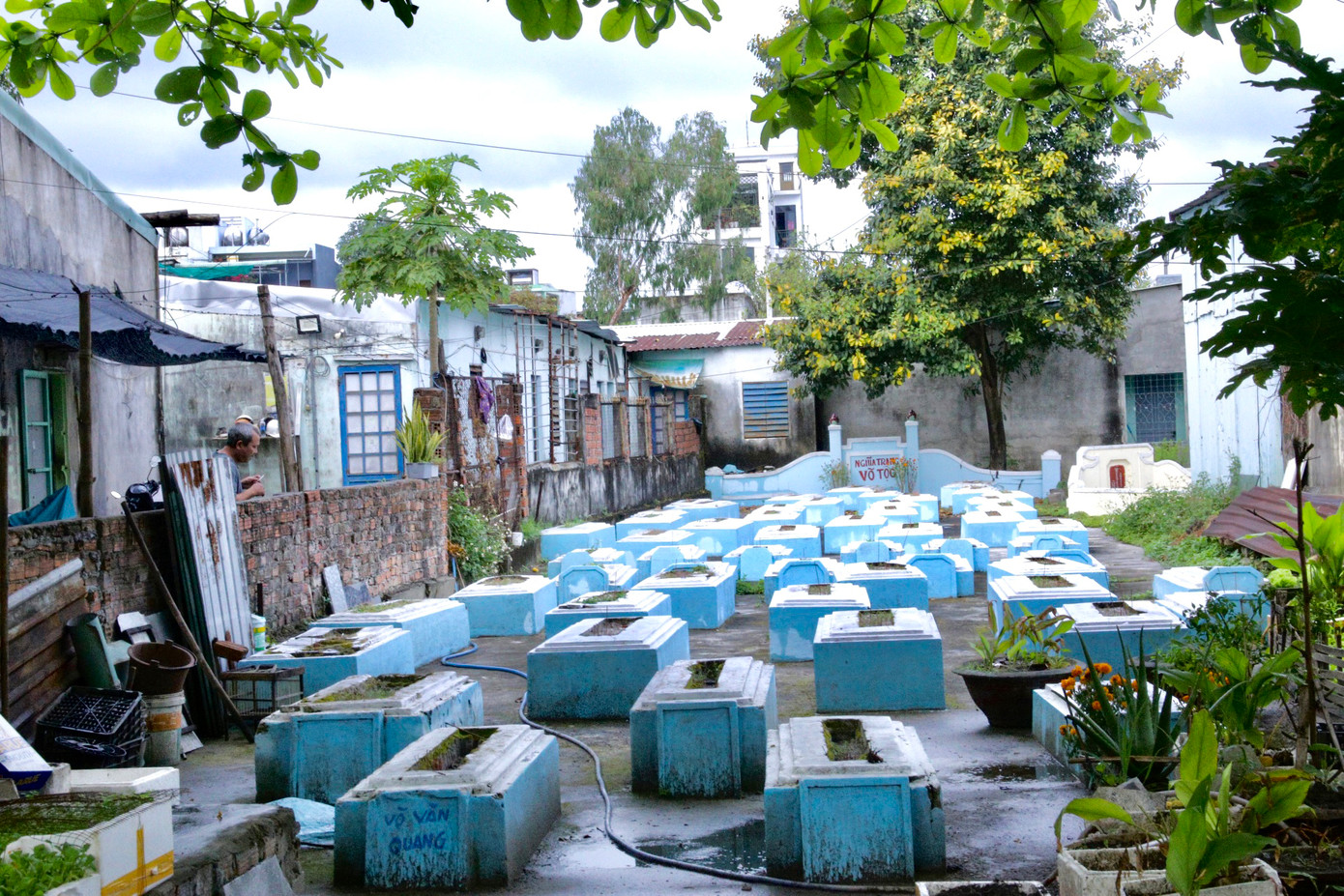 Nhiều ngôi mộ nằm ngay trong khuôn viên nhà khiến nhiều con em của các hộ dân không có chỗ vui chơi. Nhiều ngôi mộ nằm ngay trong khuôn viên nhà khiến nhiều con em của các hộ dân không có chỗ vui chơi.