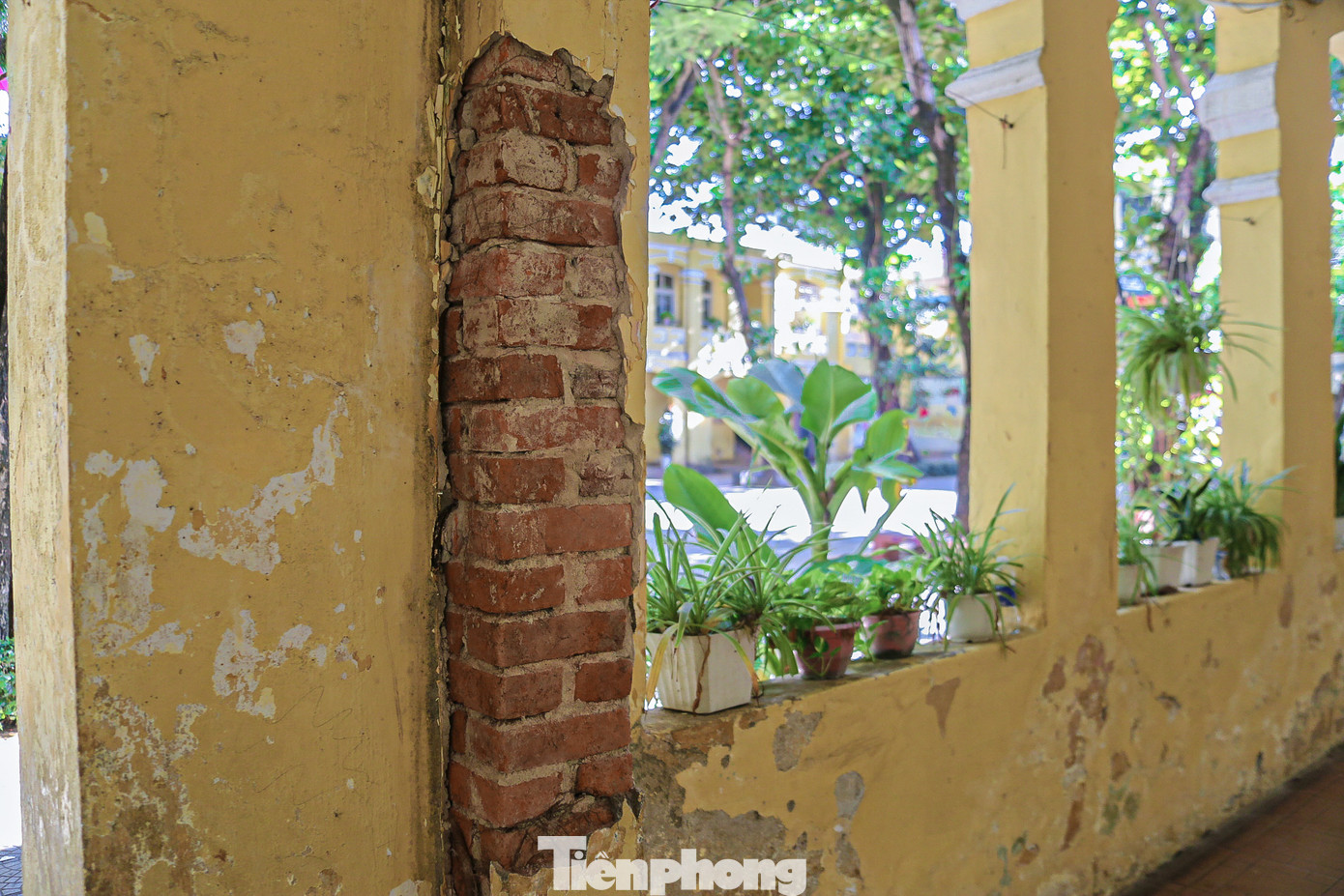 "Vào những ngày mưa to là cả sân trường ngập nước, nhiều phòng học nước từ trên tường chảy xuống khiến học sinh không thể ngồi học được. Nhiều lần mưa lớn giáo viên cùng học sinh phải thay nhau quét, đẩy nước ra rất vất vả", ông Dũng nói. "Vào những ngày mưa to là cả sân trường ngập nước, nhiều phòng học nước từ trên tường chảy xuống khiến học sinh không thể ngồi học được. Nhiều lần mưa lớn giáo viên cùng học sinh phải thay nhau quét, đẩy nước ra rất vất vả", ông Dũng nói.