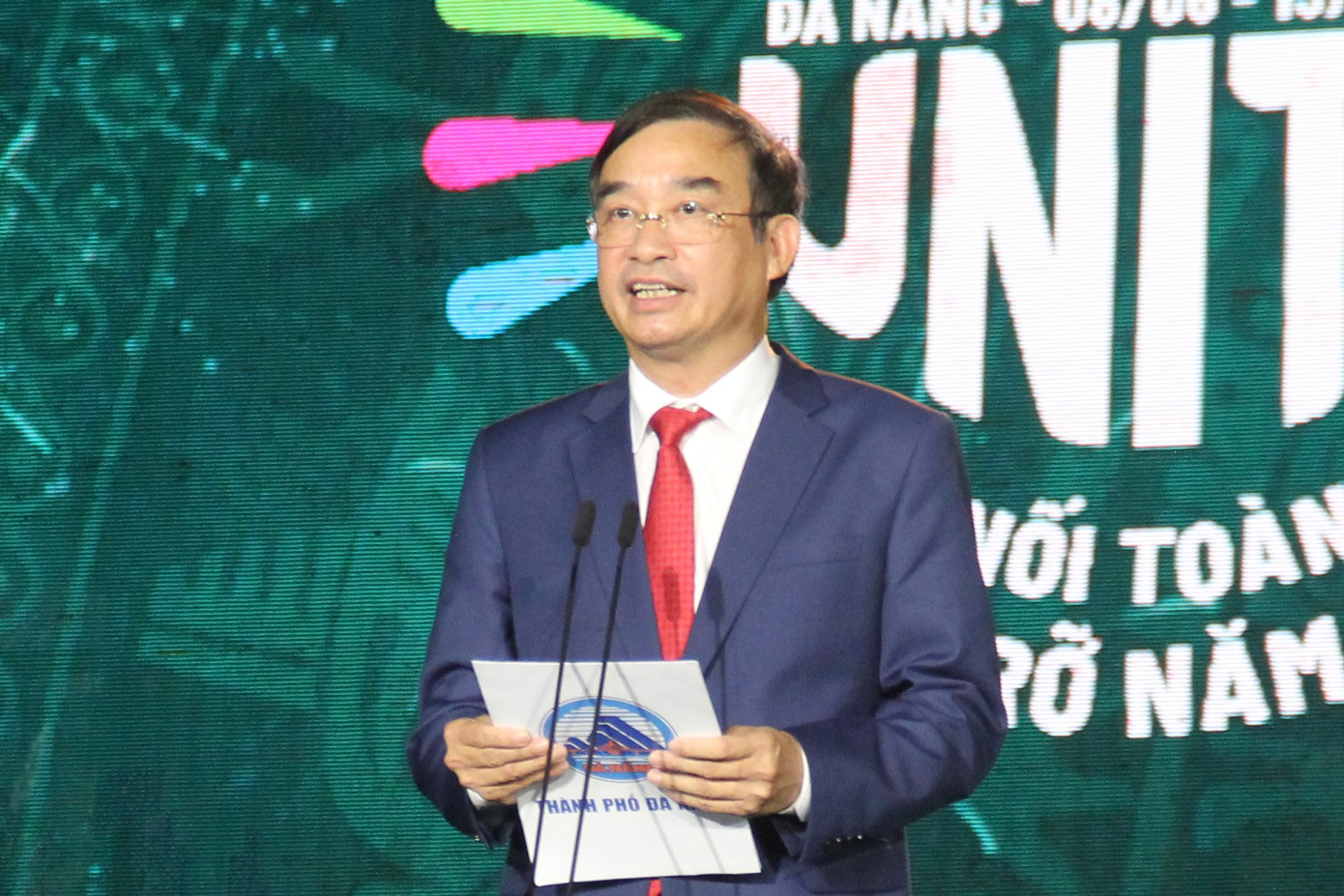 Ông Lê Trung Chinh - Chủ tịch UBND TP. Đà Nẵng - phát biểu tại lễ khai mạc.
