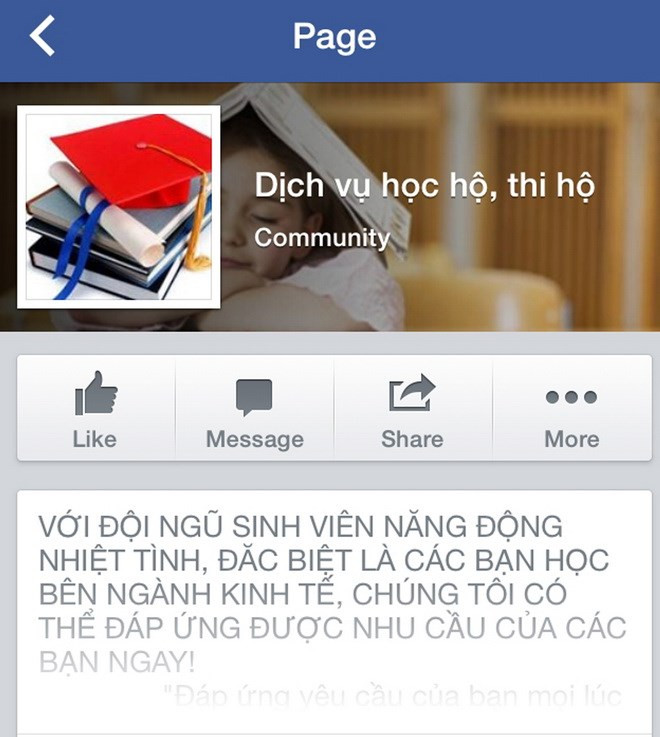Thông tin học hộ, thi hộ được đăng công khai